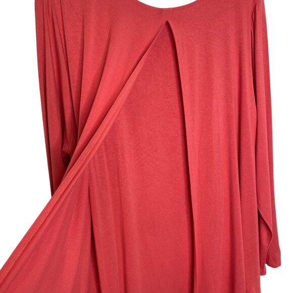 Soft Surroundings Coral Long Sleeve Layered Tunic Top. 1X - Picture 5 of 8